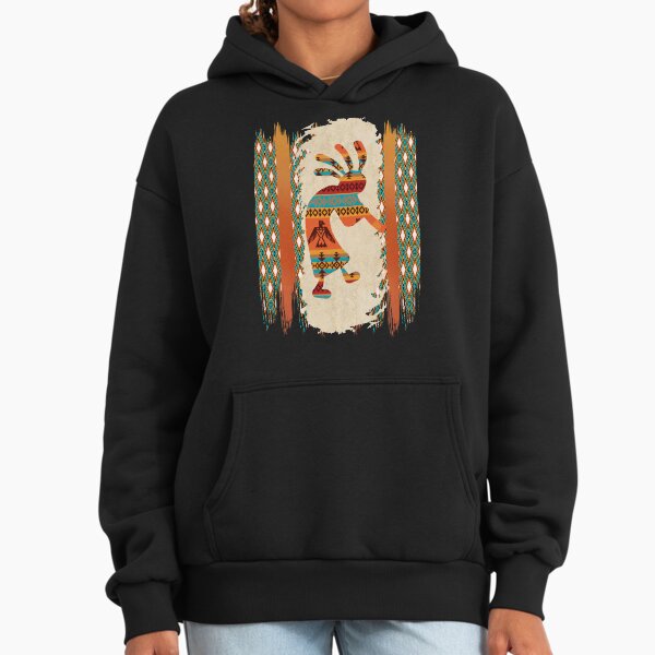 Kokopelli-Native American With Tribal Pattern Border - Adult & Kids T-Shirts, Sweatshirts & Hoodies apparel design preview 1