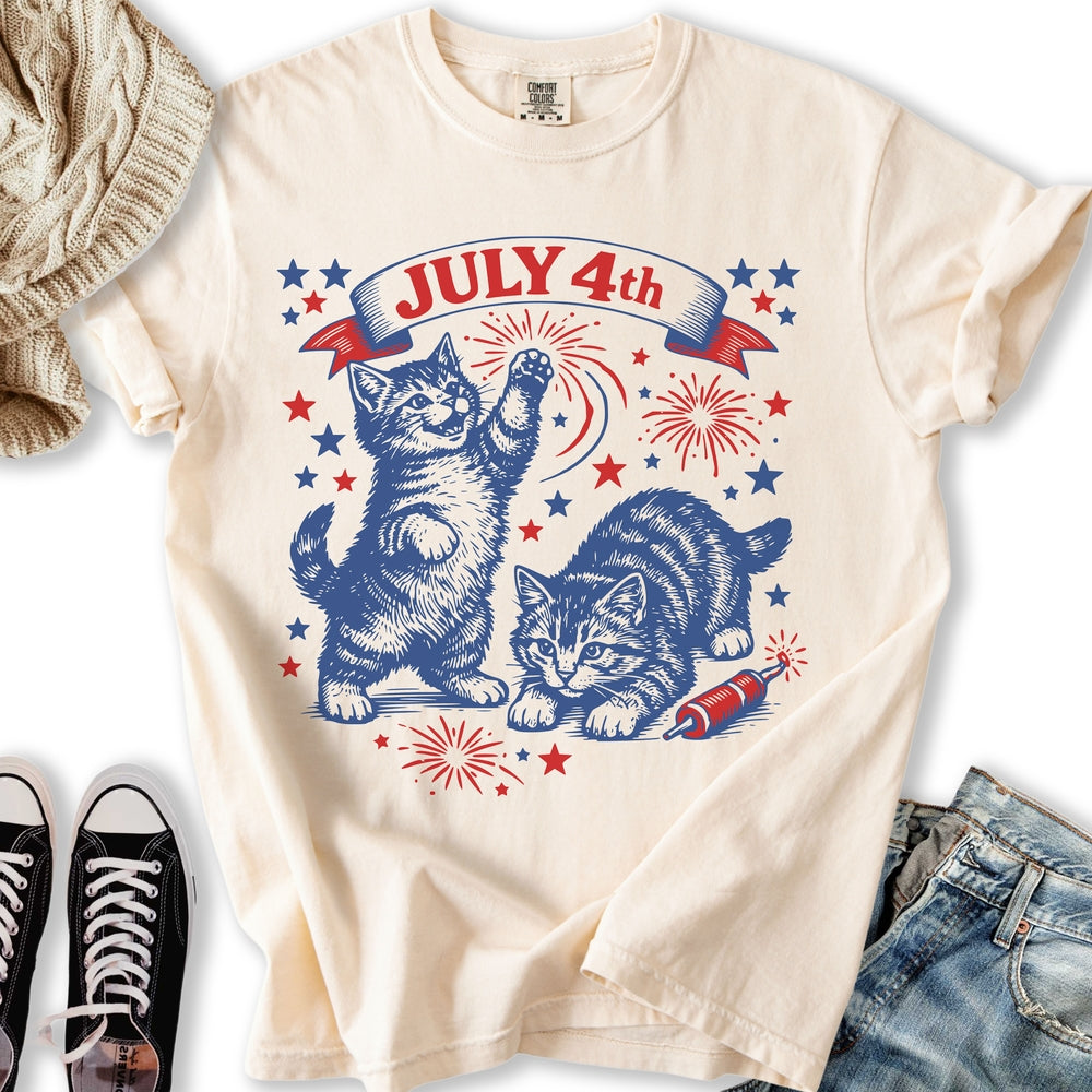 July 4th Kittens - Adult & Kids T-Shirts, Sweatshirts & Hoodies apparel design preview 1