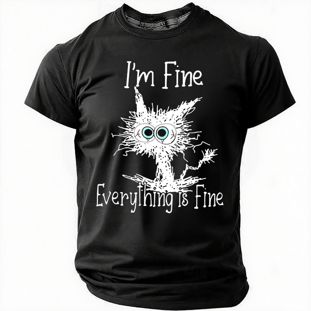 I'm Fine Everything Is Print Men Slogan - Adult & Kids T-Shirts, Sweatshirts & Hoodies apparel design preview 5