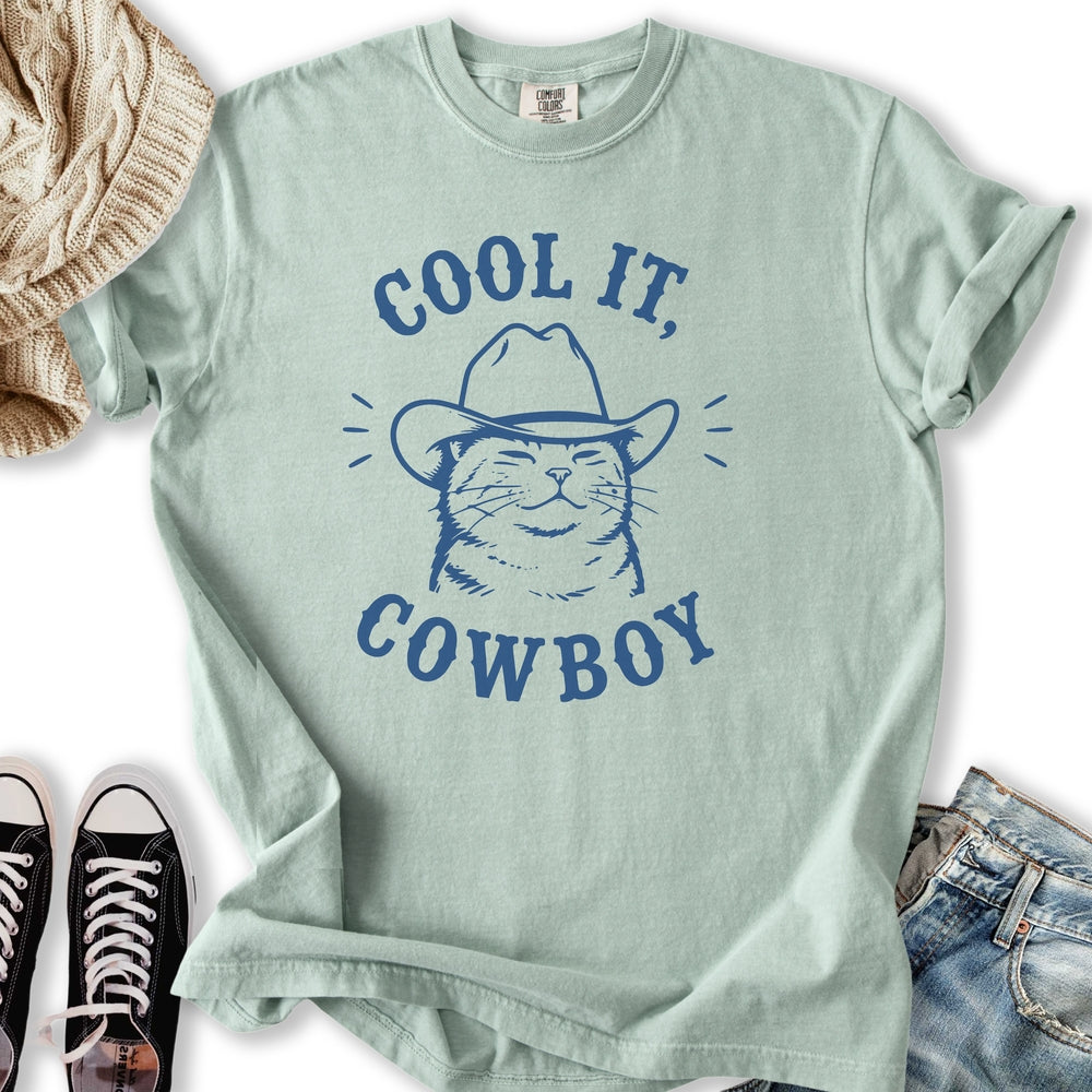 Cool It Cowboy Cat - Adult & Kids T-Shirts, Sweatshirts & Hoodies apparel design preview 2