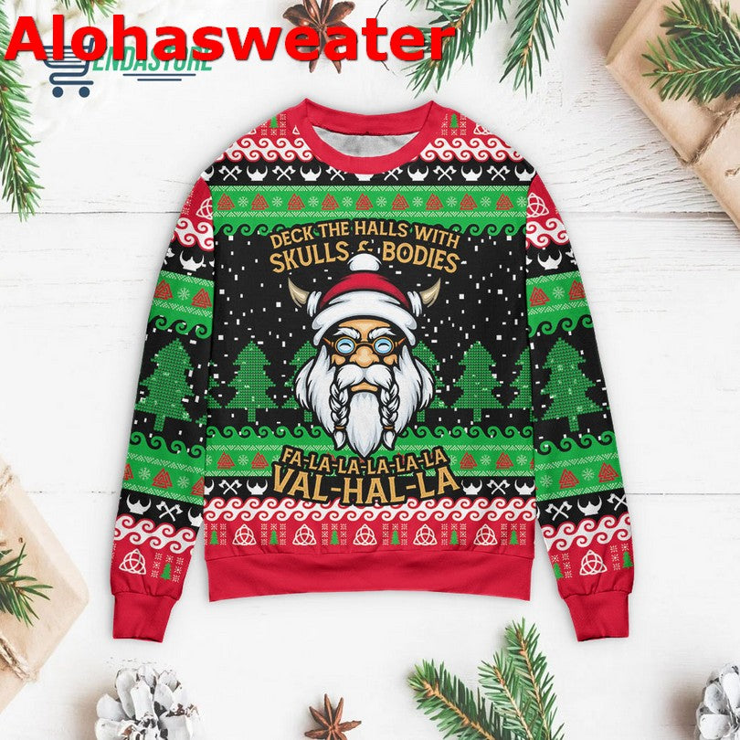 Deck the halls with skulls bodies Christmas sweater product image