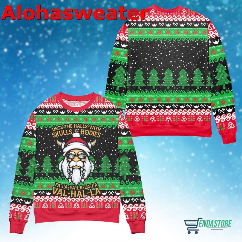 Deck the halls with skulls bodies Christmas sweater product image 3