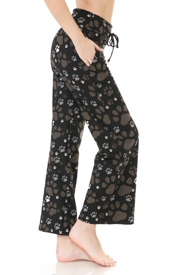 Black Paw Print Comfortable Soft Lounge Pajama Pants - Adult & Kids T-Shirts, Sweatshirts & Hoodies apparel design preview 1
