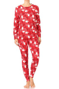 Christmas Trees Reindeer Fleece Lined Lounge Pajama - Adult & Kids T-Shirts, Sweatshirts & Hoodies apparel design preview 1