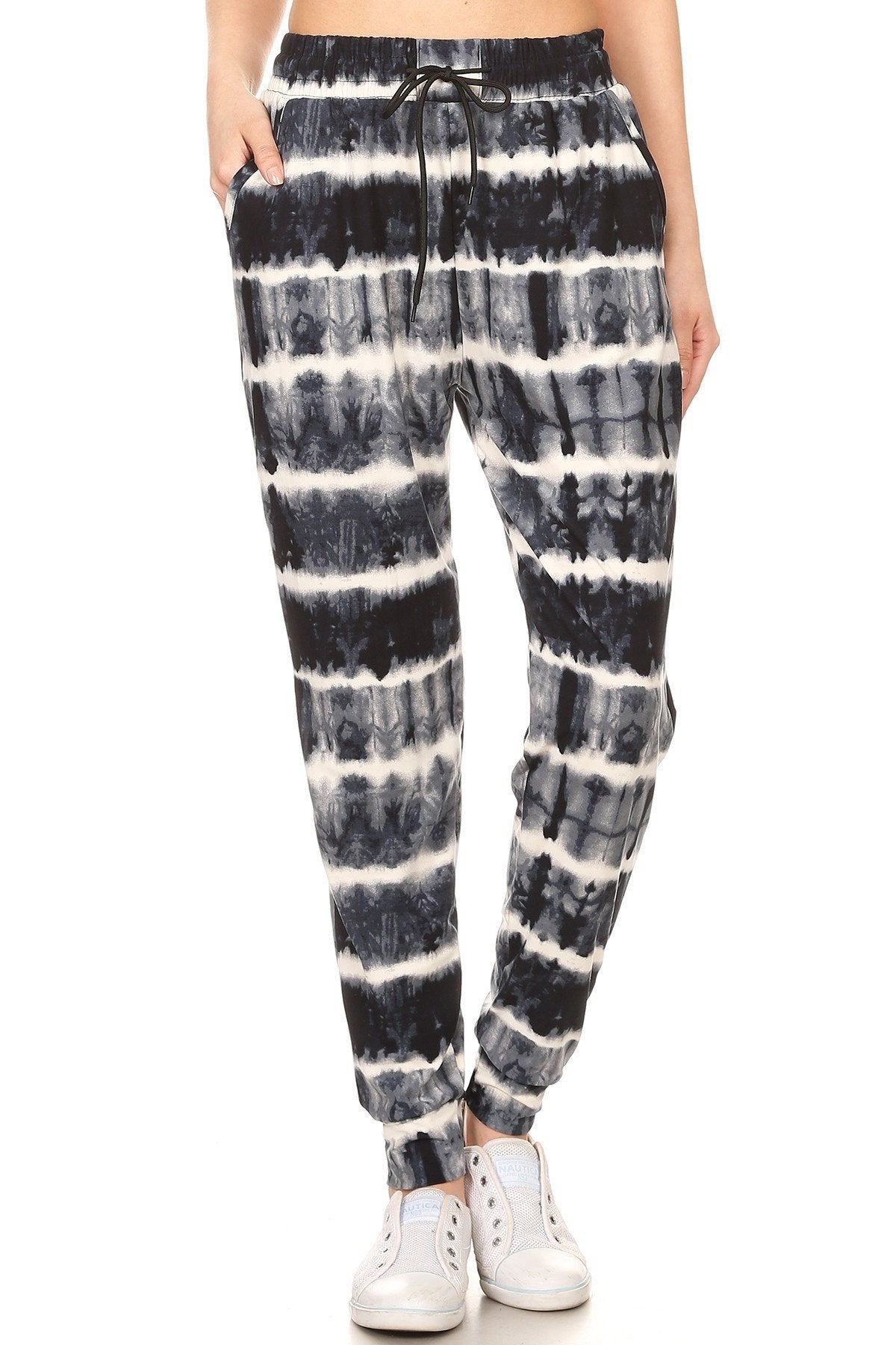 Blue White Tie Dye Print Soft Lounge Jogger Pants - Adult & Kids T-Shirts, Sweatshirts & Hoodies apparel design preview 1