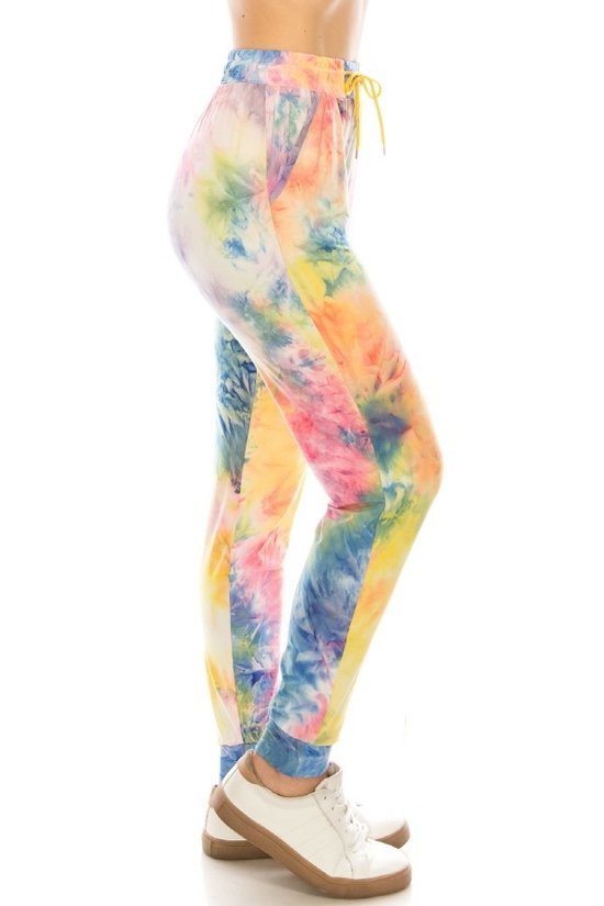 Multi Color Tie Dye Print Soft Lounge Jogger Pants - Adult & Kids T-Shirts, Sweatshirts & Hoodies apparel design preview 2