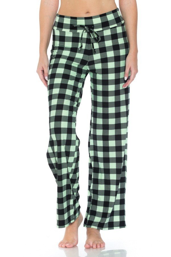 Green Checkered Print Comfortable Soft Lounge Pajama - Adult & Kids T-Shirts, Sweatshirts & Hoodies apparel design preview 1