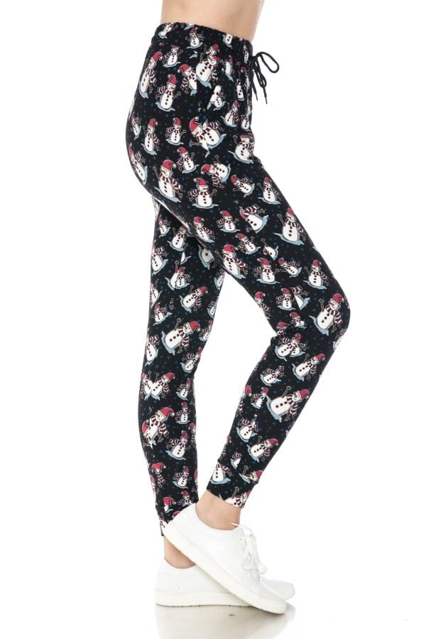 Snowman Print Soft Lounge Jogger Pants - Adult & Kids T-Shirts, Sweatshirts & Hoodies apparel design preview 2