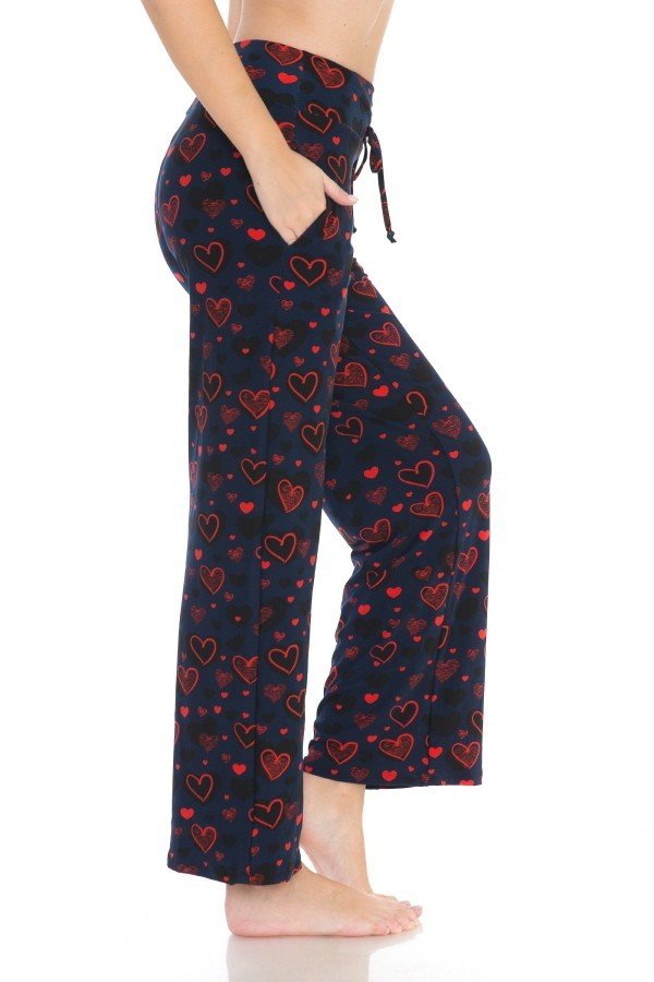 Red Heart Print Soft Lounge Pajama Pants - Adult & Kids T-Shirts, Sweatshirts & Hoodies apparel design preview 1