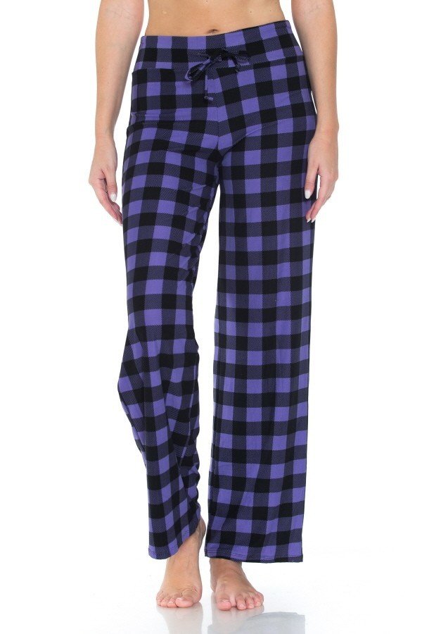 Purple Black Checkered Comfortable Soft Lounge Pajama - Adult & Kids T-Shirts, Sweatshirts & Hoodies apparel design preview 1