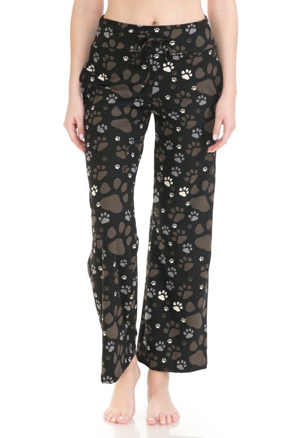 Black Paw Print Comfortable Soft Lounge Pajama Pants - Adult & Kids T-Shirts, Sweatshirts & Hoodies apparel design preview 2