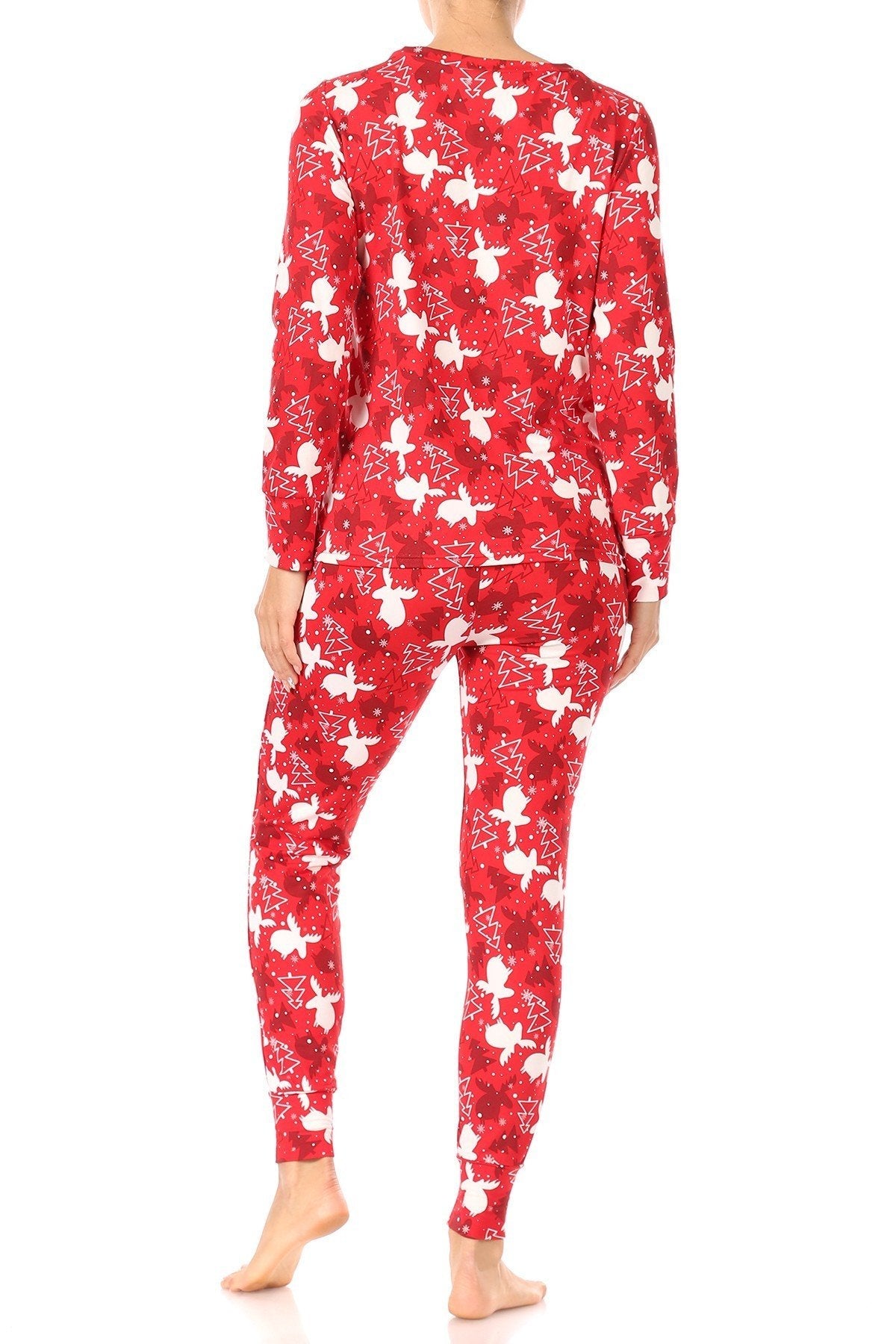 Christmas Trees Reindeer Fleece Lined Lounge Pajama - Adult & Kids T-Shirts, Sweatshirts & Hoodies apparel design preview 2