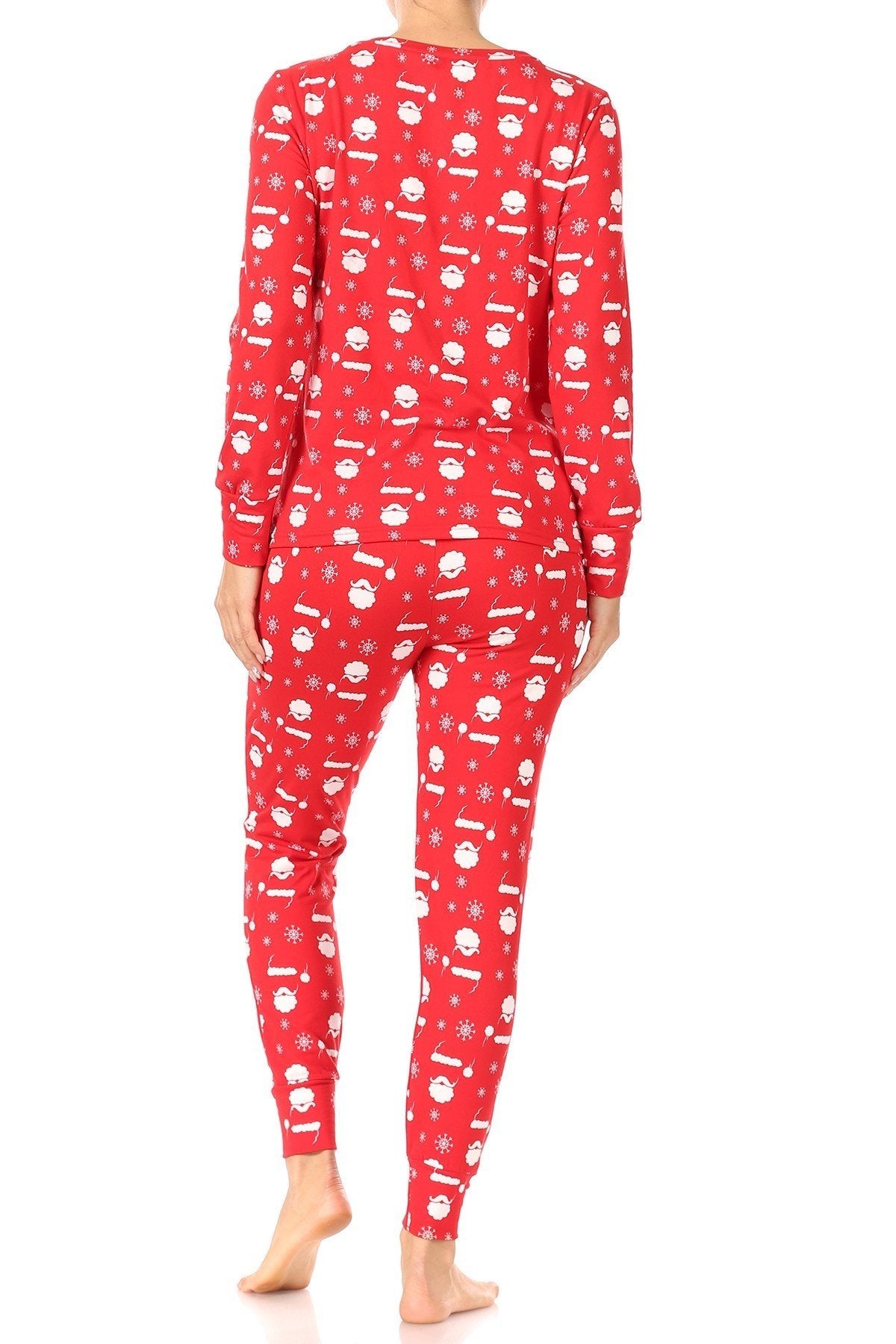 Christmas Santa Snowflakes Fleece Lined Lounge Pajama - Adult & Kids T-Shirts, Sweatshirts & Hoodies apparel design preview 2