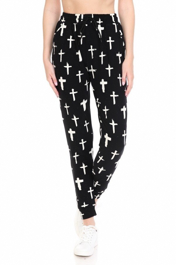 Cross Print Soft Lounge Jogger Pants - Adult & Kids T-Shirts, Sweatshirts & Hoodies apparel design preview 2
