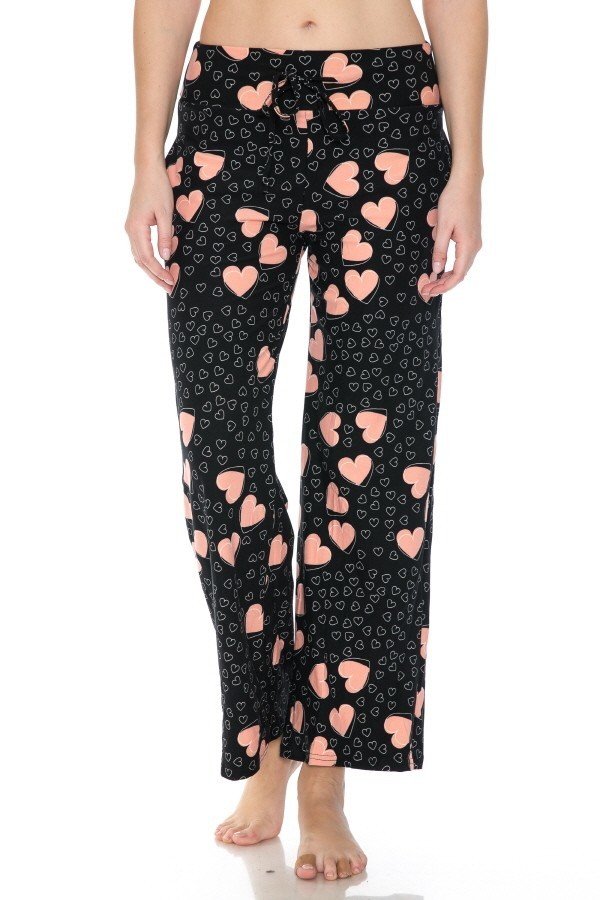 Pink Heart Print Soft Lounge Pajama Pants - Adult & Kids T-Shirts, Sweatshirts & Hoodies apparel design preview 1