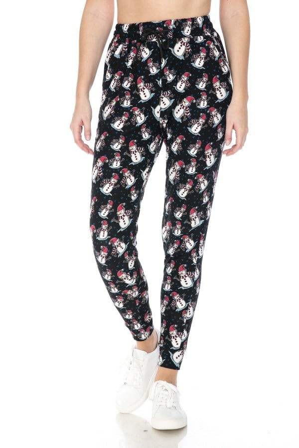 Snowman Print Soft Lounge Jogger Pants - Adult & Kids T-Shirts, Sweatshirts & Hoodies apparel design preview 1