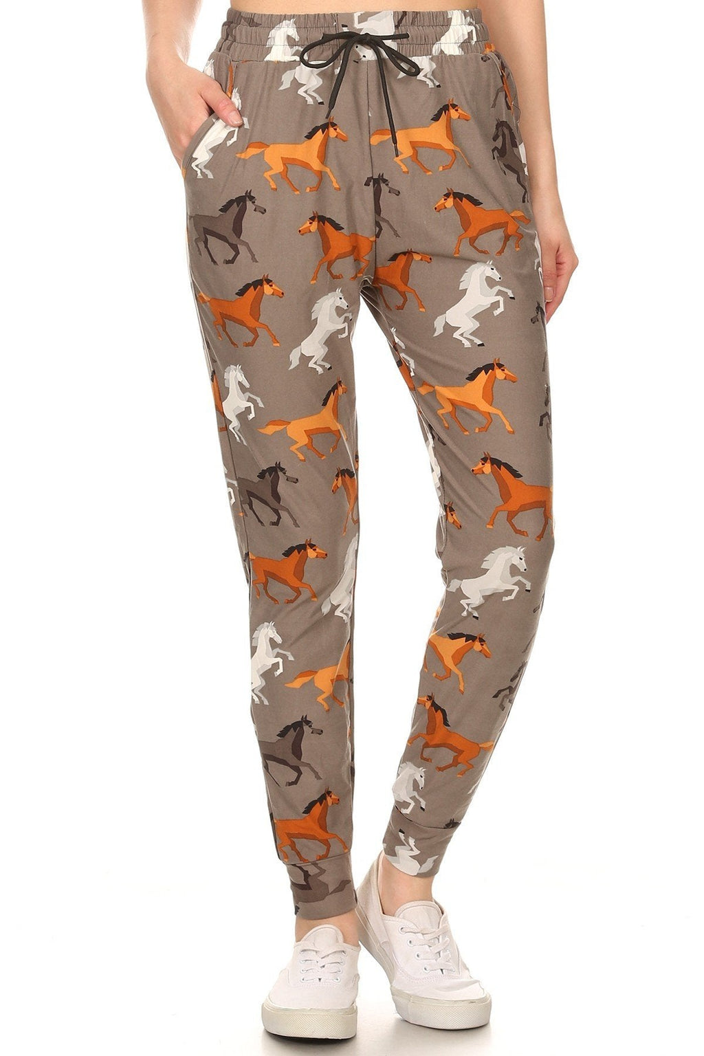 Horse Print Soft Lounge Jogger Pants - Adult & Kids T-Shirts, Sweatshirts & Hoodies apparel design preview 1