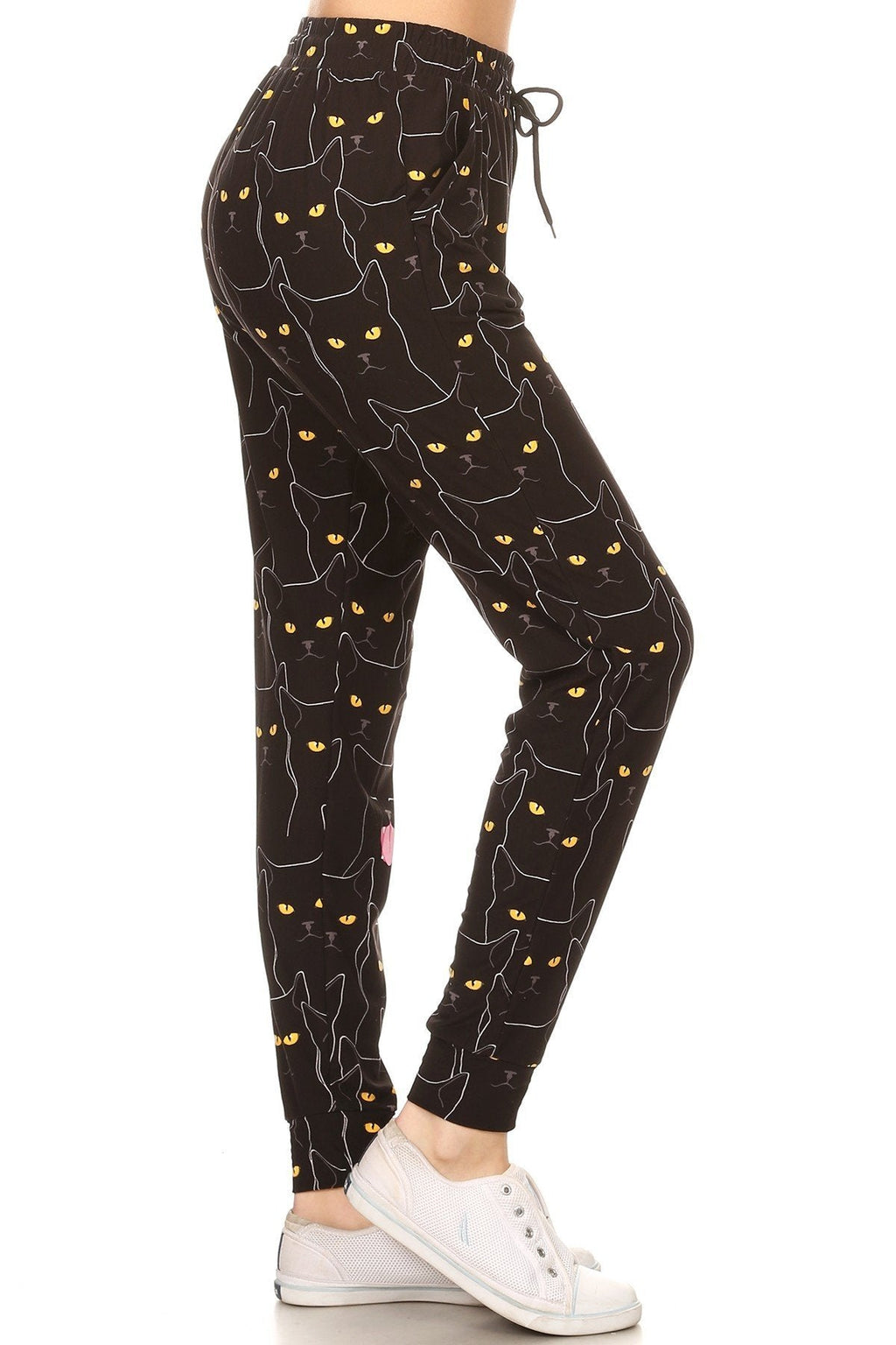 Black Cat Print Soft Lounge Jogger Pants - Adult & Kids T-Shirts, Sweatshirts & Hoodies apparel design preview 1