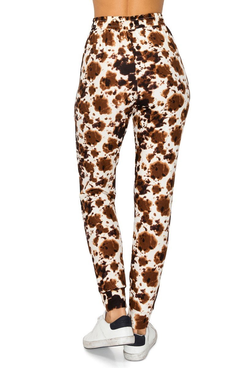 Brown Cow Print Soft Lounge Jogger Pants - Adult & Kids T-Shirts, Sweatshirts & Hoodies apparel design preview 2