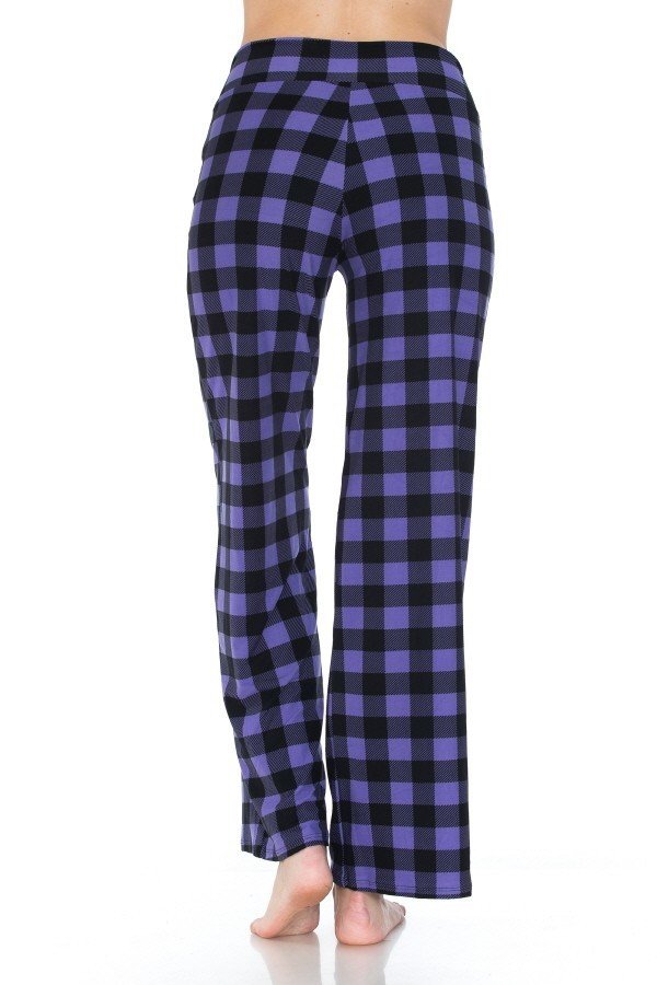 Purple Black Checkered Comfortable Soft Lounge Pajama - Adult & Kids T-Shirts, Sweatshirts & Hoodies apparel design preview 2