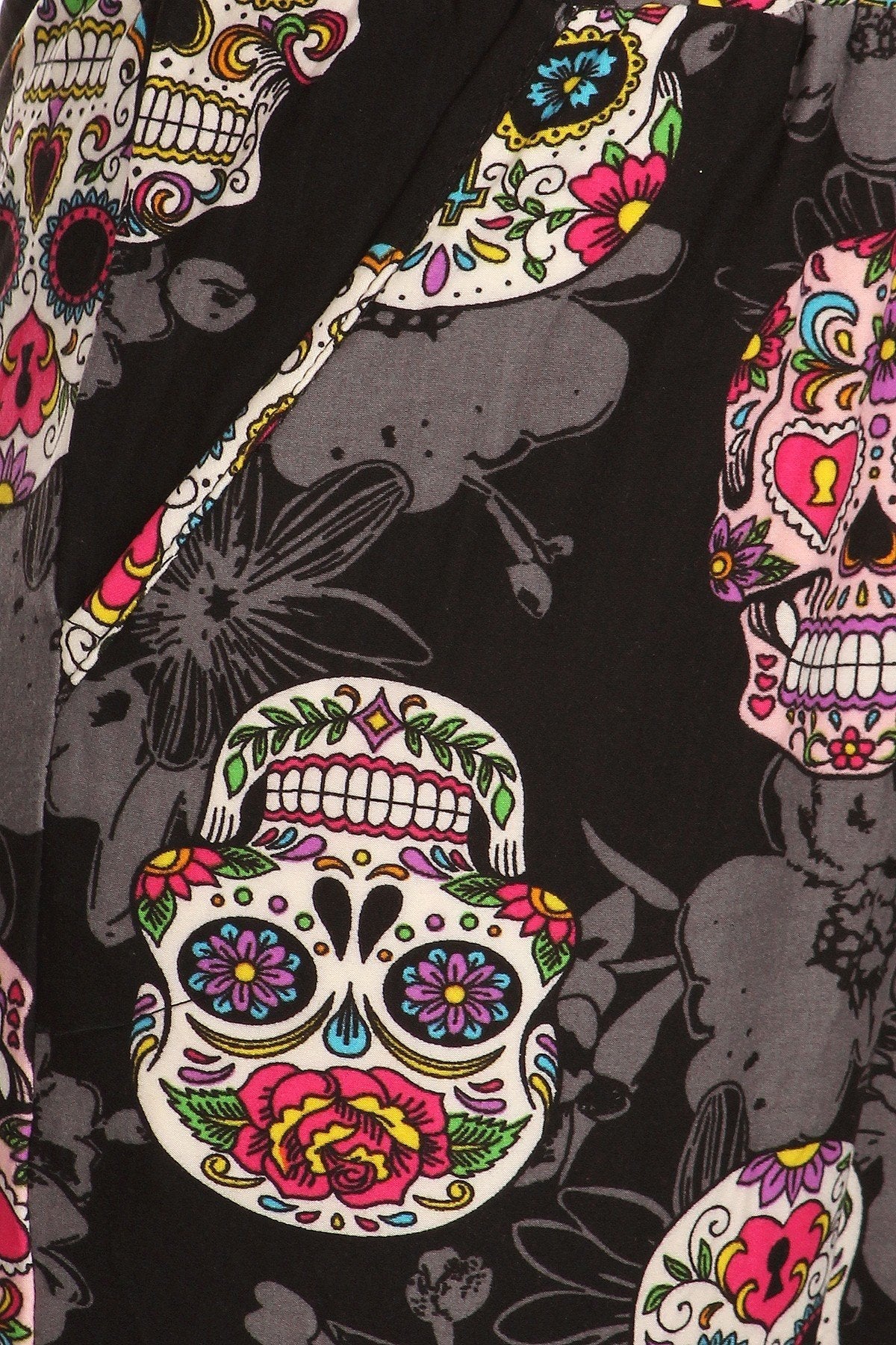 Colored Sugar Skull Print Soft Lounge Jogger Pants - Adult & Kids T-Shirts, Sweatshirts & Hoodies apparel design preview 2