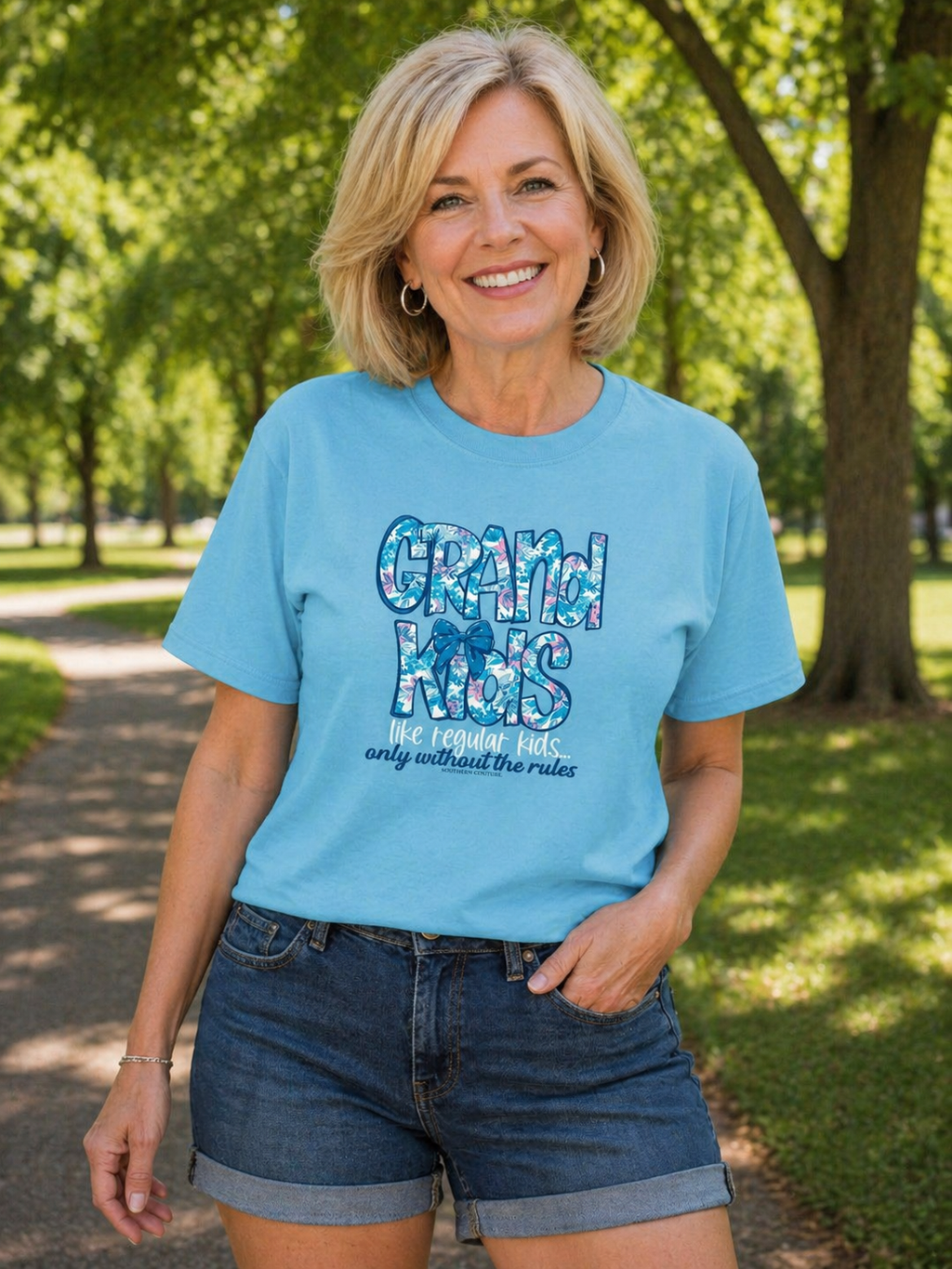 Southern Couture Soft Pattern Letter Grandkids - Adult & Kids T-Shirts, Sweatshirts & Hoodies apparel design preview 1