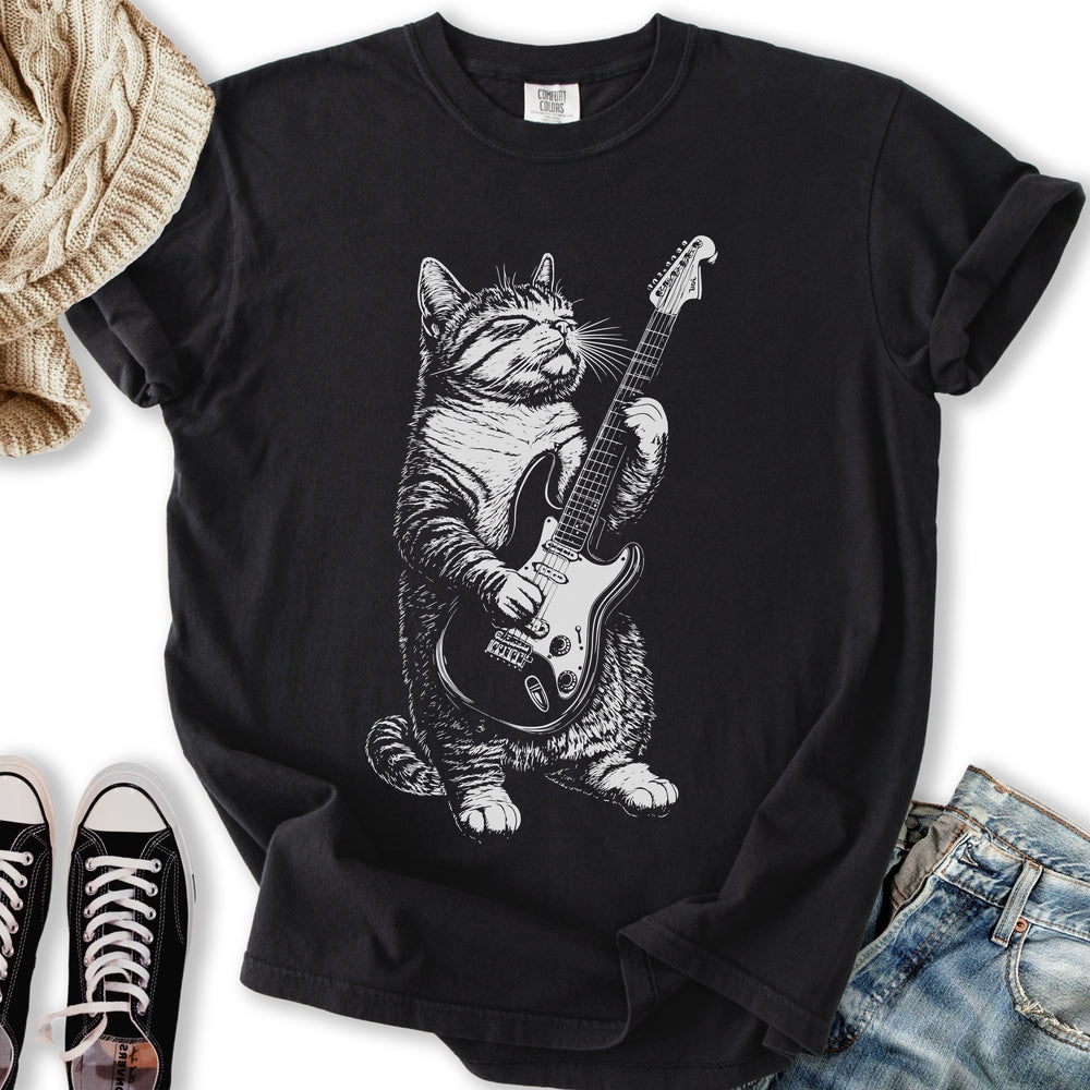 Electric Guitar Cat - Adult & Kids T-Shirts, Sweatshirts & Hoodies apparel design preview 1