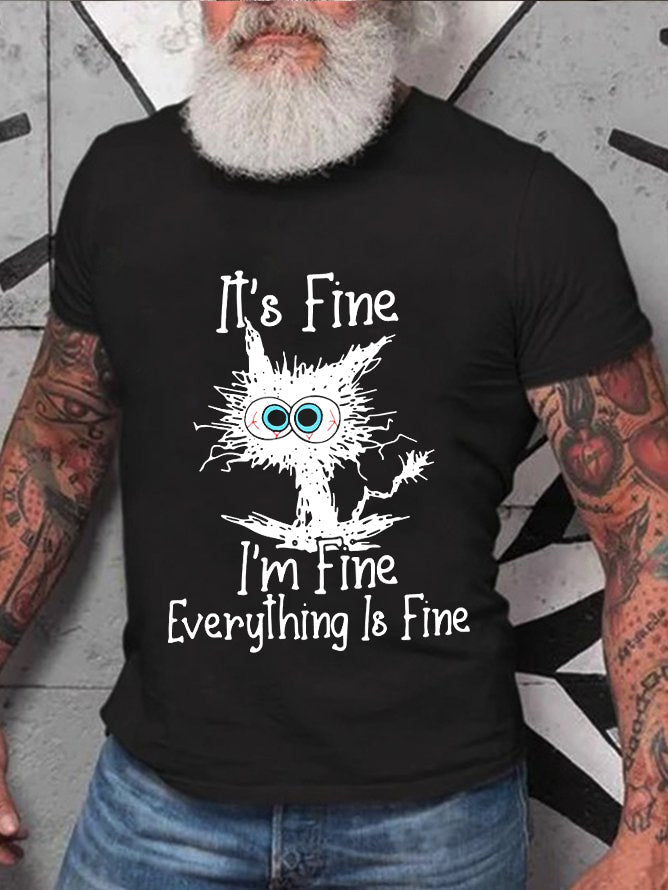 IT'S FINE I'M Print Men Slogan - Adult & Kids T-Shirts, Sweatshirts & Hoodies apparel design preview 5