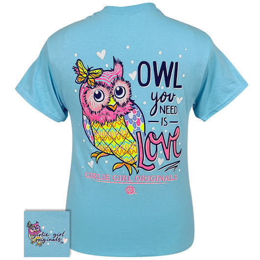 Girlie Girl Originals Owl You Need Is Love - Adult & Kids T-Shirts, Sweatshirts & Hoodies apparel design preview 1