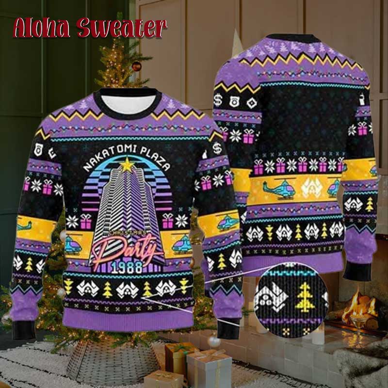 Hans Gruber Fall Nakatomi Die Hard Ugly Sweater product image 5