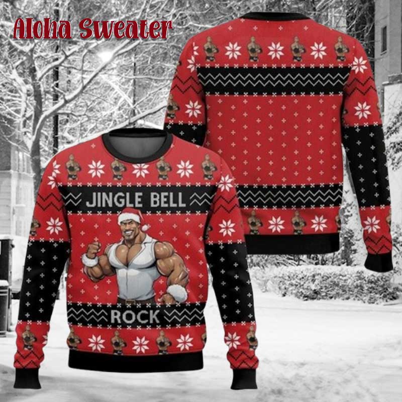 Dwayne Johnson Jingle Bell The Rock Ugly Christmas Sweater product image