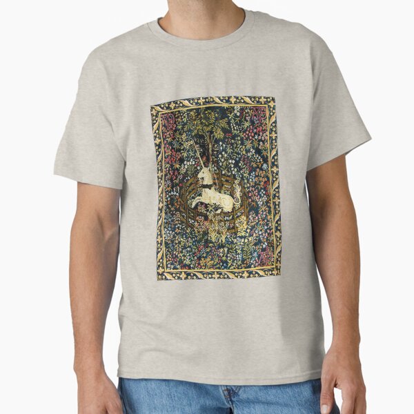 The Unicorn in Captivity Medieval Floral Tapestry - Adult & Kids T-Shirts, Sweatshirts & Hoodies apparel design preview 1