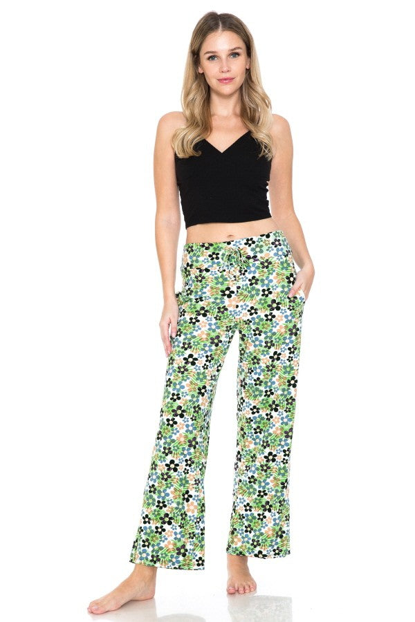 Groovy Flowers Print Soft Lounge Pajama Pants - Adult & Kids T-Shirts, Sweatshirts & Hoodies apparel design preview 2