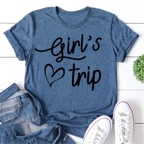 Girl's Trip Letter Heart Print Women Slogan - Adult & Kids T-Shirts, Sweatshirts & Hoodies apparel design preview 2