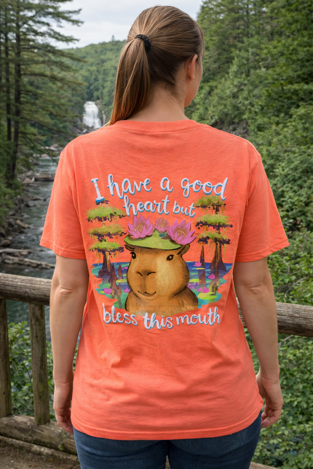 Southern Attitude Capybara Bless This Mouth - Adult & Kids T-Shirts, Sweatshirts & Hoodies apparel design preview 1