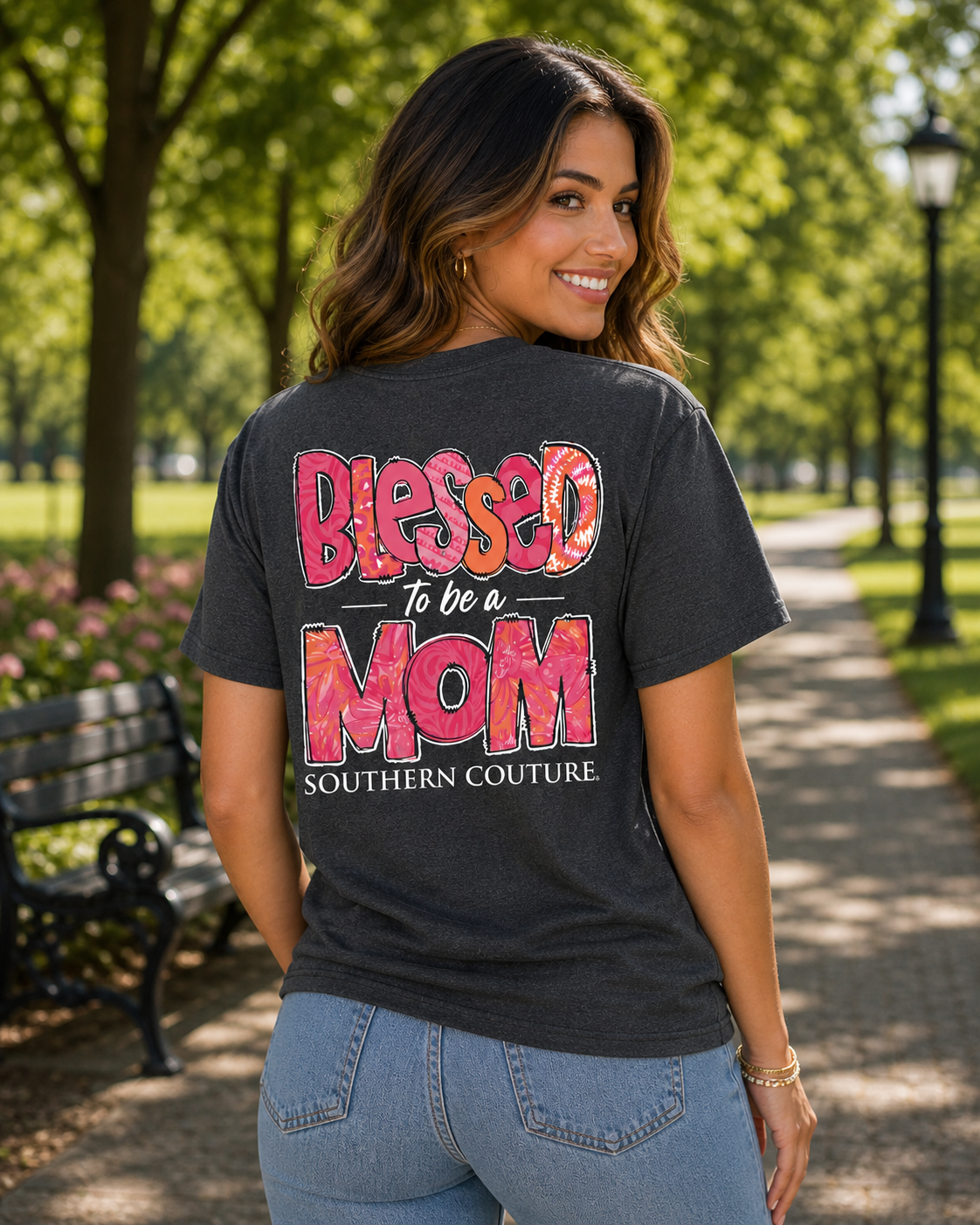 Southern Couture Classic Blessed to Be A Mom - Adult & Kids T-Shirts, Sweatshirts & Hoodies apparel design preview 1