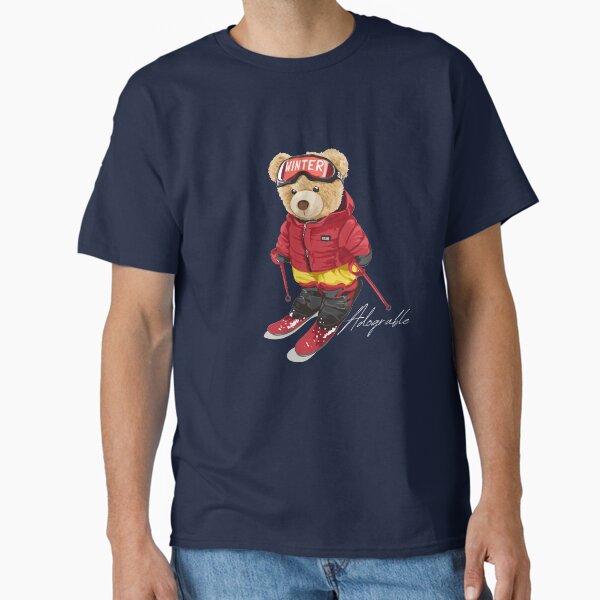 Cute Adorable bear Skiing Adograble Ski - Adult & Kids T-Shirts, Sweatshirts & Hoodies apparel design preview 1