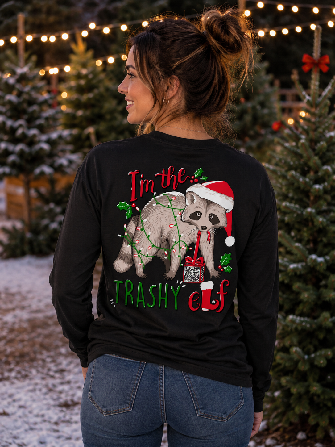 Southern Attitude Trashy Elf Holiday - Adult & Kids T-Shirts, Sweatshirts & Hoodies apparel design preview 1