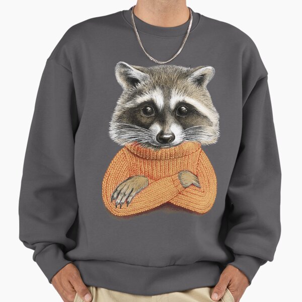 Raccoon in winter sweater - Adult & Kids T-Shirts, Sweatshirts & Hoodies apparel design preview 1
