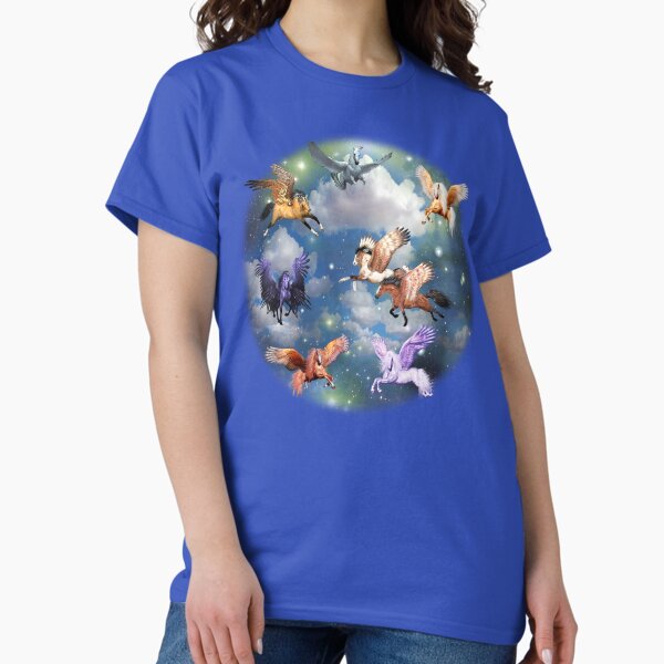 Flying Pegasus In The Night Sky Legendary Animals 8 - Adult & Kids T-Shirts, Sweatshirts & Hoodies apparel design preview 1
