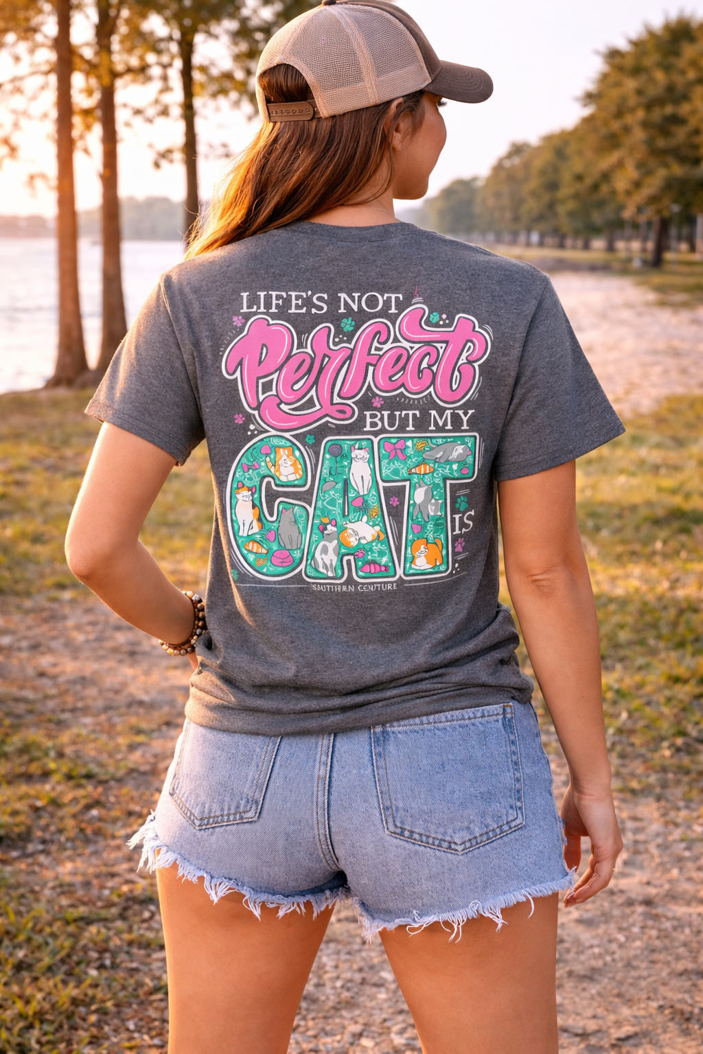 Southern Couture Classic Life's Not Perfect Cat - Adult & Kids T-Shirts, Sweatshirts & Hoodies apparel design preview 1