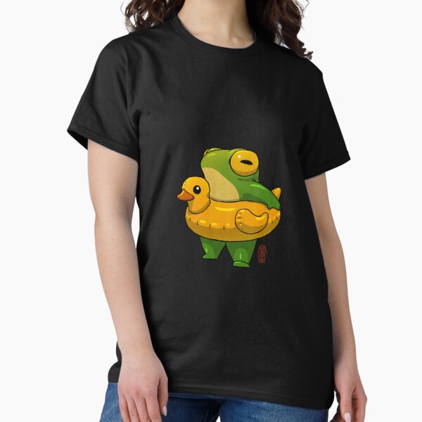 Cute summer time ducky frog swimming pool floatie - Adult & Kids T-Shirts, Sweatshirts & Hoodies apparel design preview 1