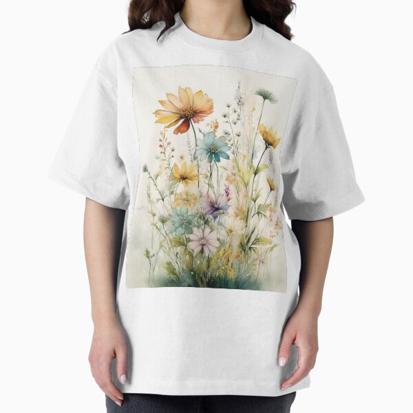 Blossoming spring Boho watercolour pastel wildflower - Adult & Kids T-Shirts, Sweatshirts & Hoodies apparel design preview 1