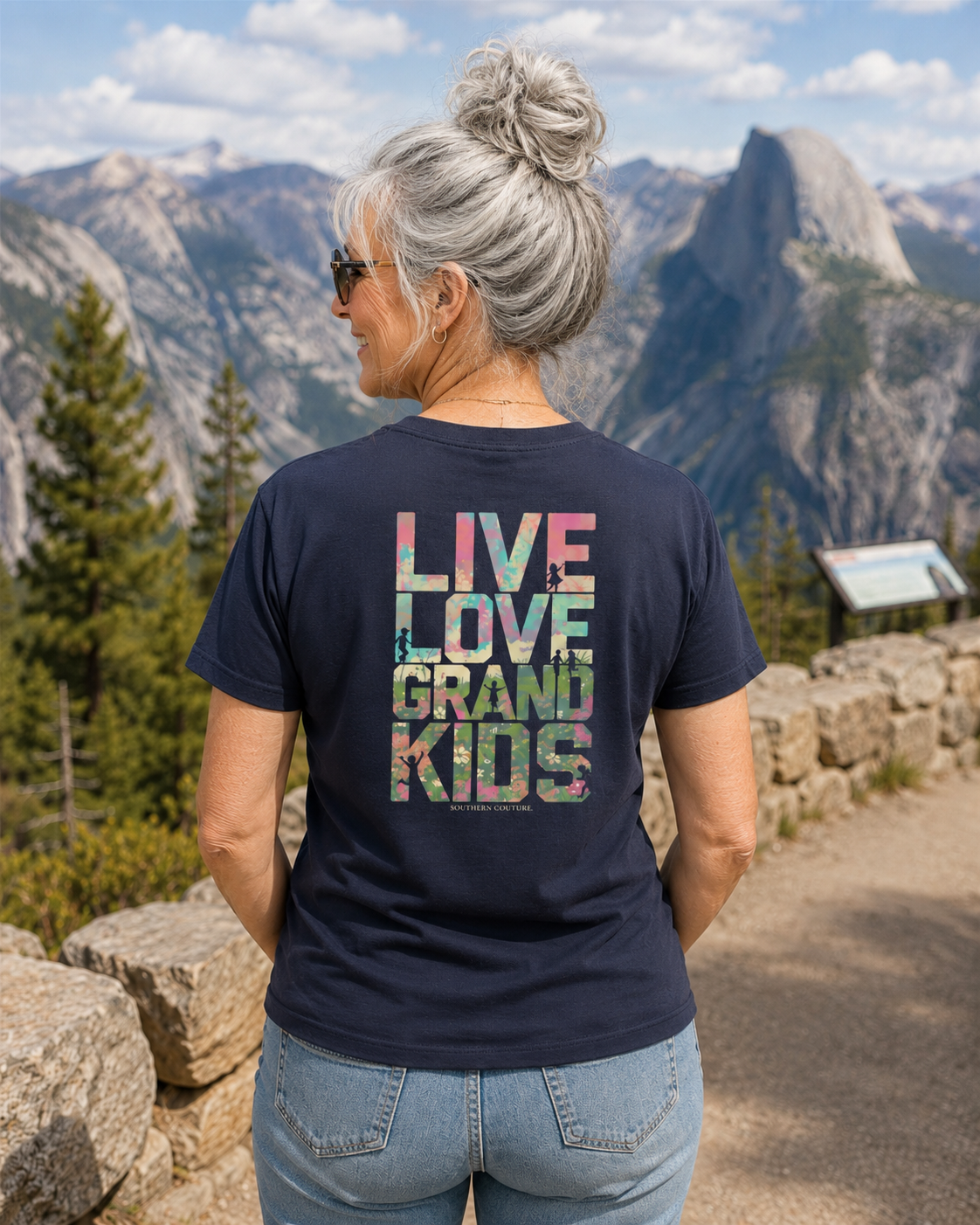 Southern Couture Classic Live Love Grandkids Navy - Adult & Kids T-Shirts, Sweatshirts & Hoodies apparel design preview 1