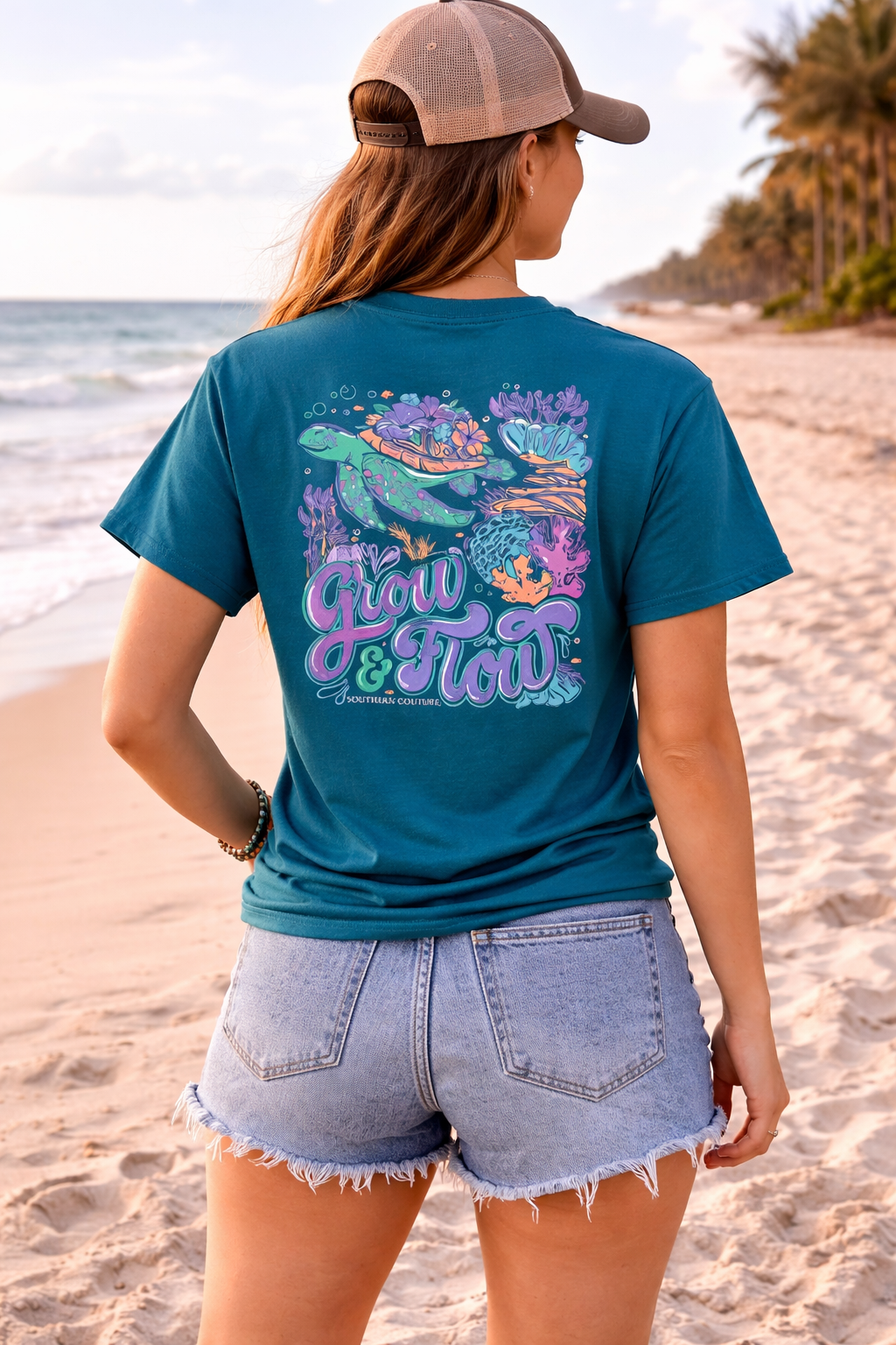 Southern Couture Classic Grow and Flow Turtle - Adult & Kids T-Shirts, Sweatshirts & Hoodies apparel design preview 1