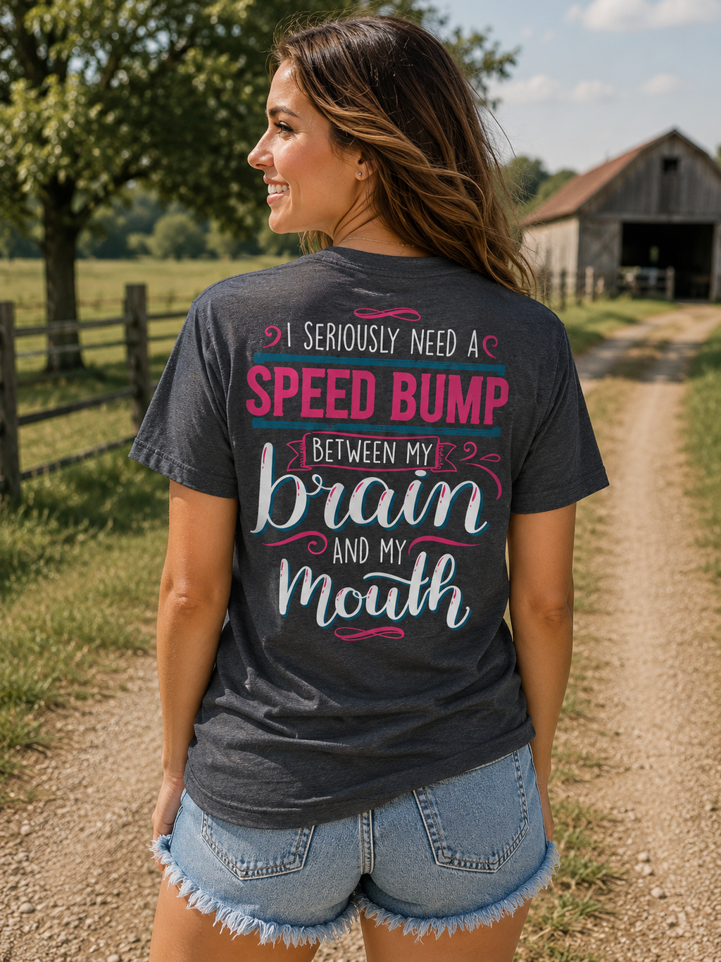 Southern Attitude Speed Bump Grey - Adult & Kids T-Shirts, Sweatshirts & Hoodies apparel design preview 1