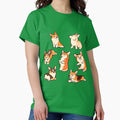 Jolly corgis in green - Adult & Kids T-Shirts, Sweatshirts & Hoodies apparel design preview 1
