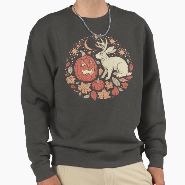 Halloween Friends Jackalope and Jack-O-Lantern Autumn - Adult & Kids T-Shirts, Sweatshirts & Hoodies apparel design preview 1