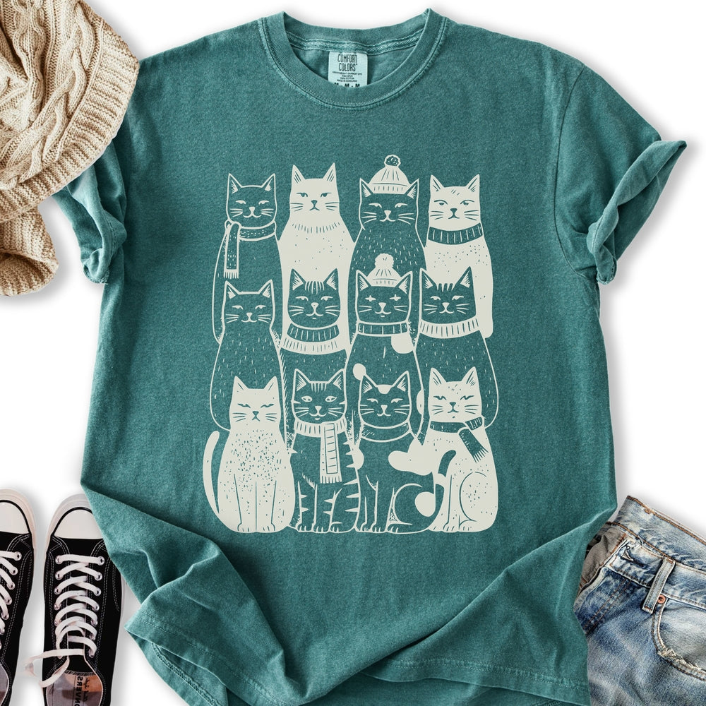 Winter Cats - Adult & Kids T-Shirts, Sweatshirts & Hoodies apparel design preview 2