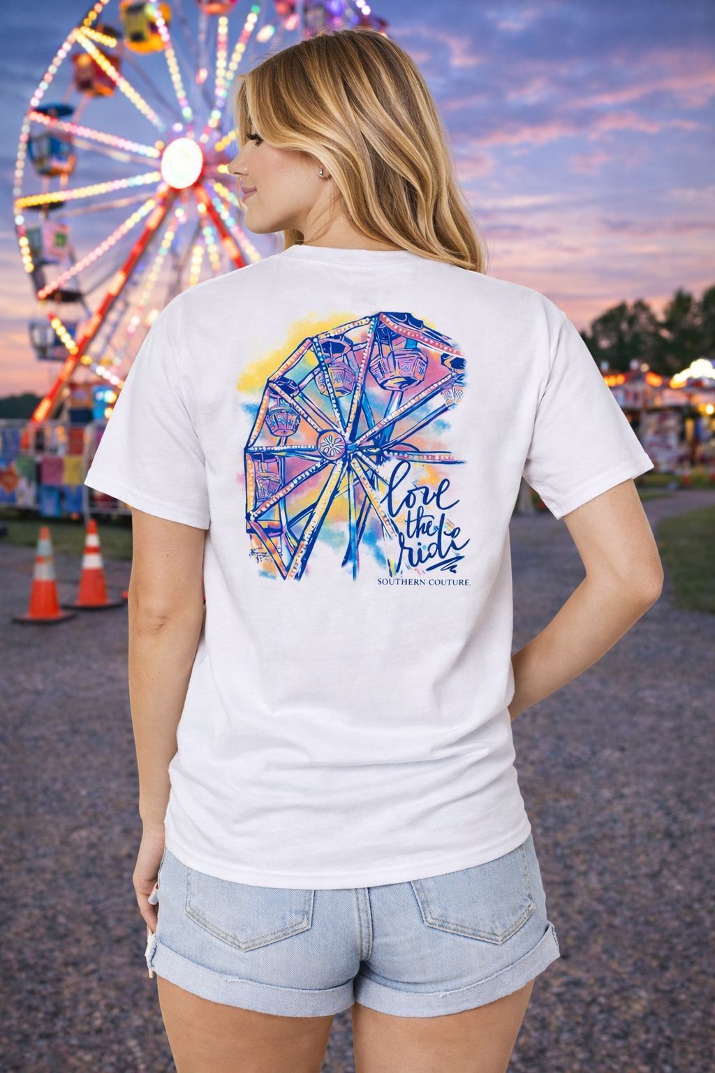 Southern Couture Classic Love The Ride Ferris Wheel - Adult & Kids T-Shirts, Sweatshirts & Hoodies apparel design preview 1